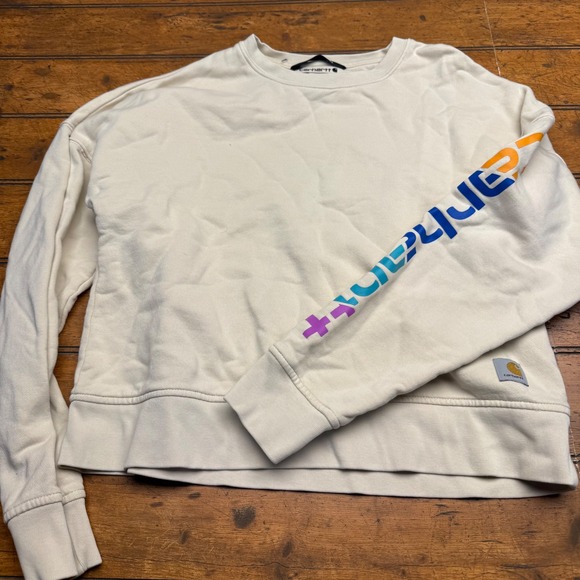 Carhartt Tops - Carhartt Womens Crewneck Sweatshirt Tencel Fiber Series Loose Fit Cream XS